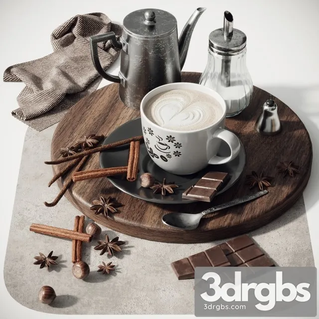 Coffee Set 2 3D Model Free