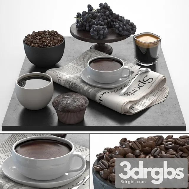 Coffee Set 34 3D Model Free