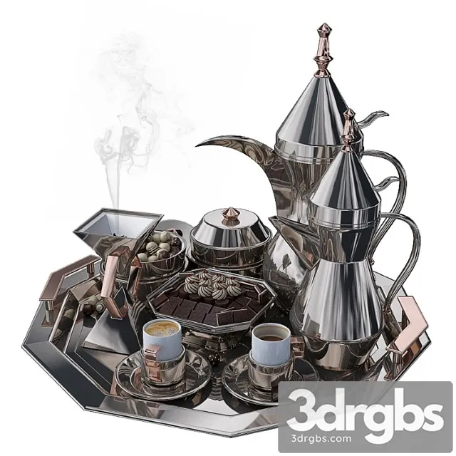Coffee set 3D Model Free