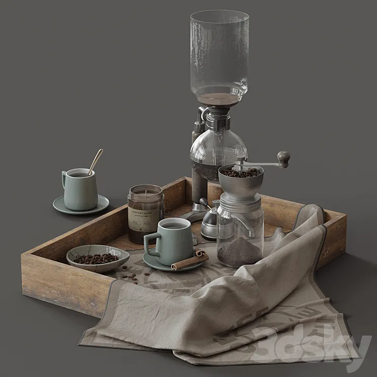 coffee set 3D Model Free