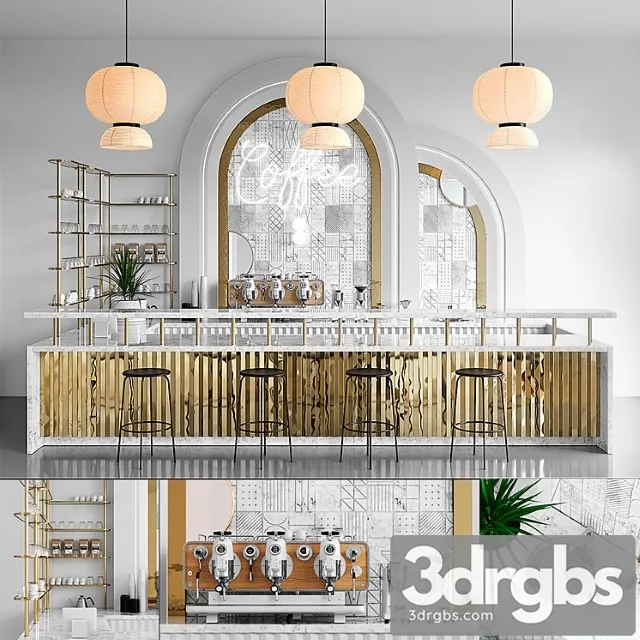 Coffee shop 2 (vray ggx corona pbr) 3D Model Free