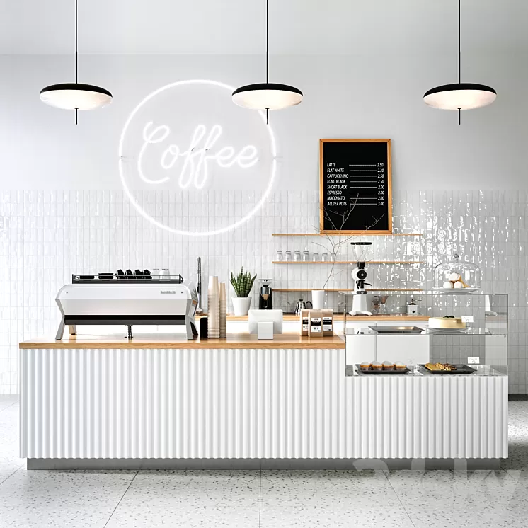 COFFEE SHOP 4 (Corona Vray) 3D Model