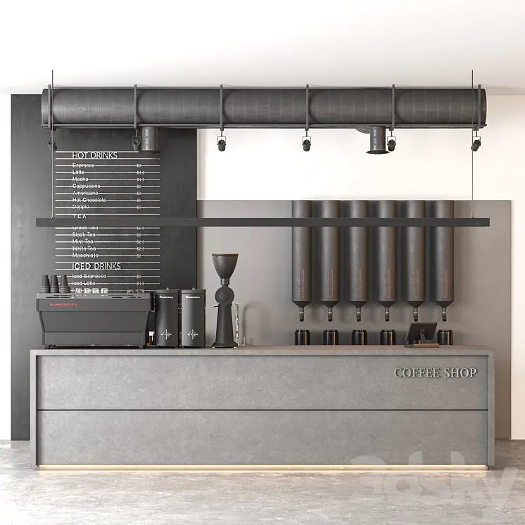 coffee shop 9 3D Model Free