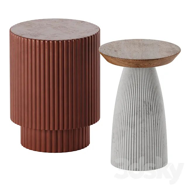 Coffee Side Table West Elm 3 3D Model