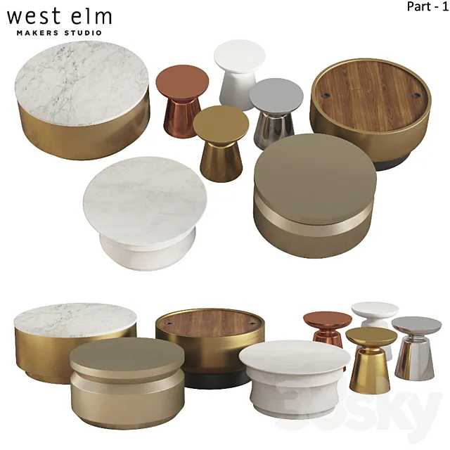 Coffee & Side Tables West Elm_Part-01 3DModel