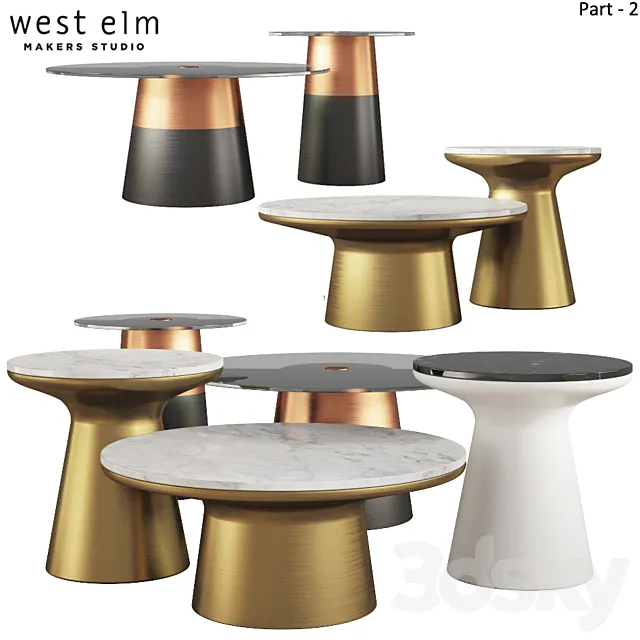 Coffee & Side Tables West Elm_Part-02 3D Model