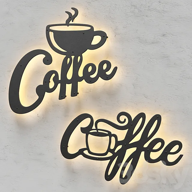 Coffee sign 3D Model