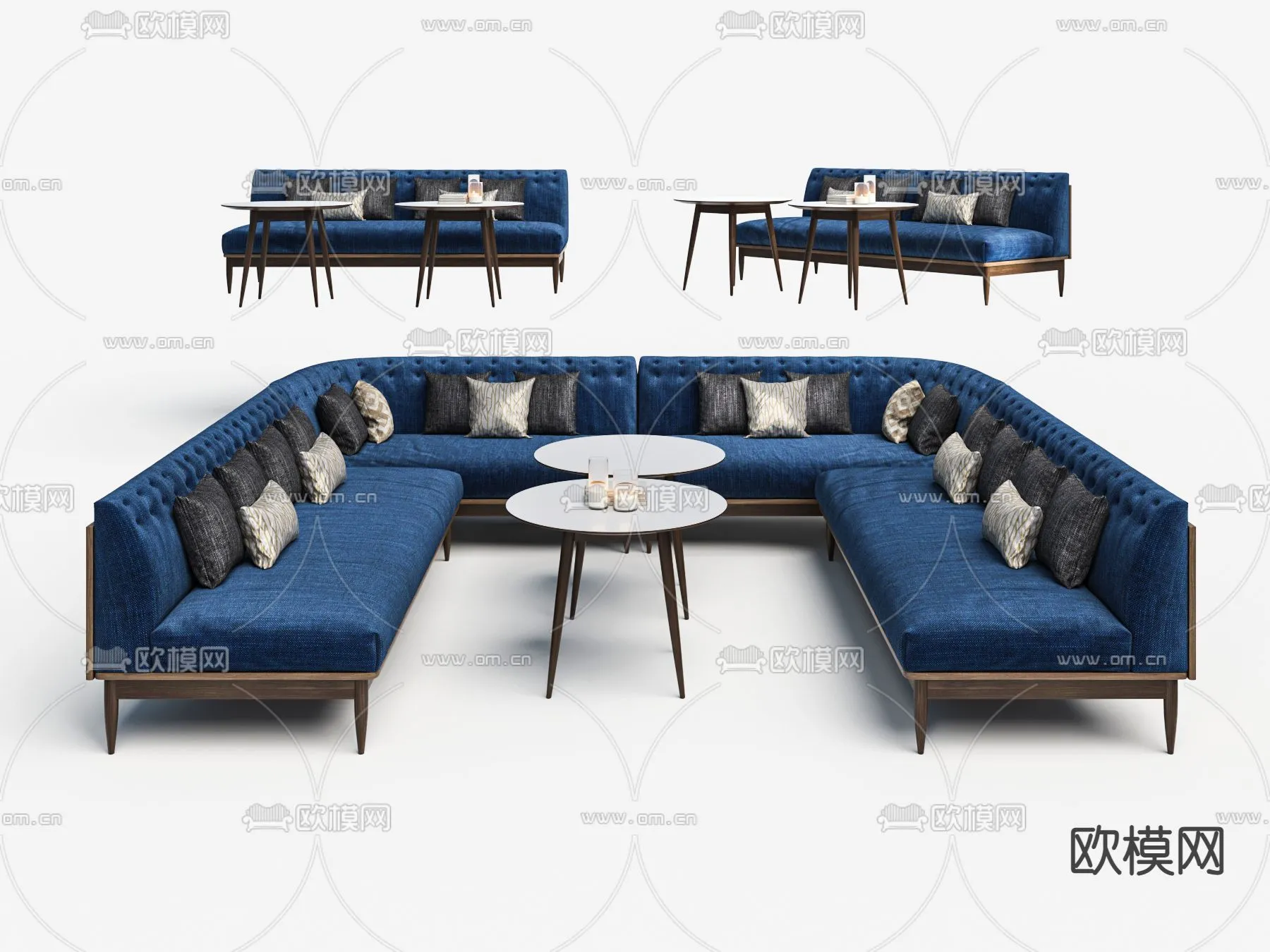 Coffee Table and Armchair Sets - 3D Models - Cafe Interior 3D Scenes - 005 - VRAY Render