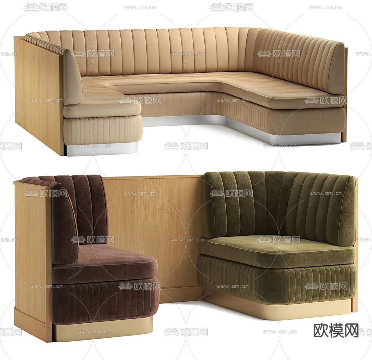 Coffee Table and Armchair Sets - 3D Models - Cafe Interior 3D Scenes - 008 - VRAY Render