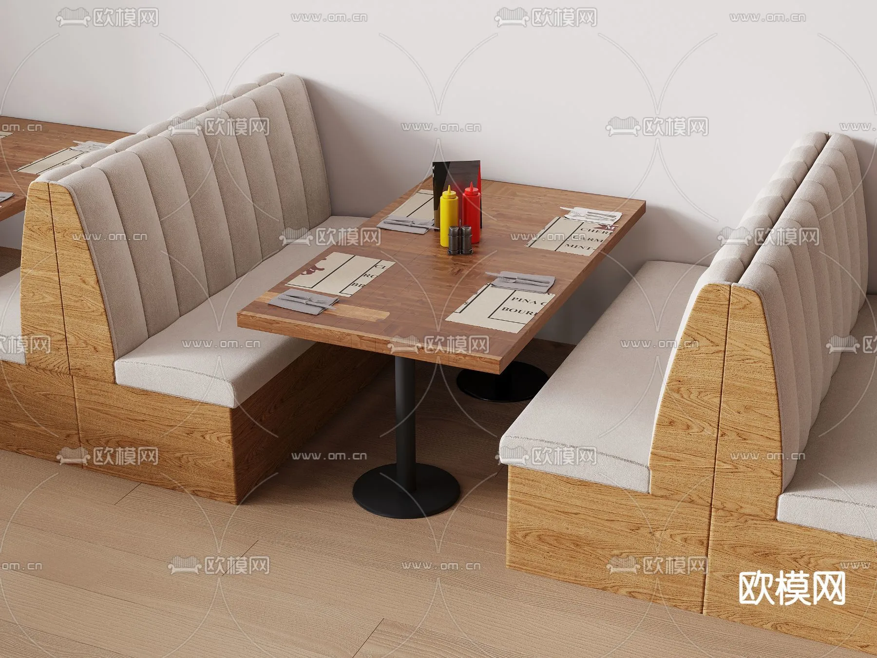 Coffee Table and Armchair Sets - 3D Models - Cafe Interior 3D Scenes - 051 - VRAY Render