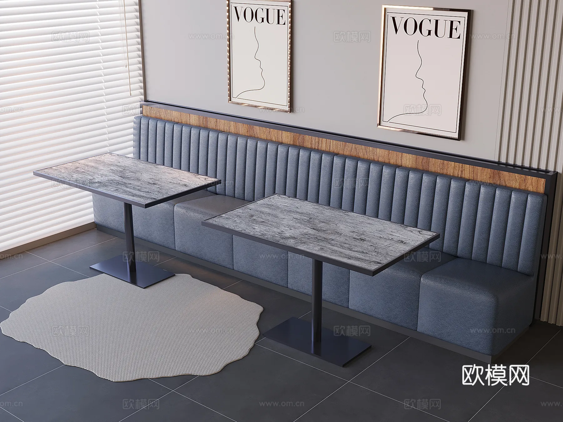 Coffee Table and Armchair Sets - 3D Models - Cafe Interior 3D Scenes - 072 - VRAY Render