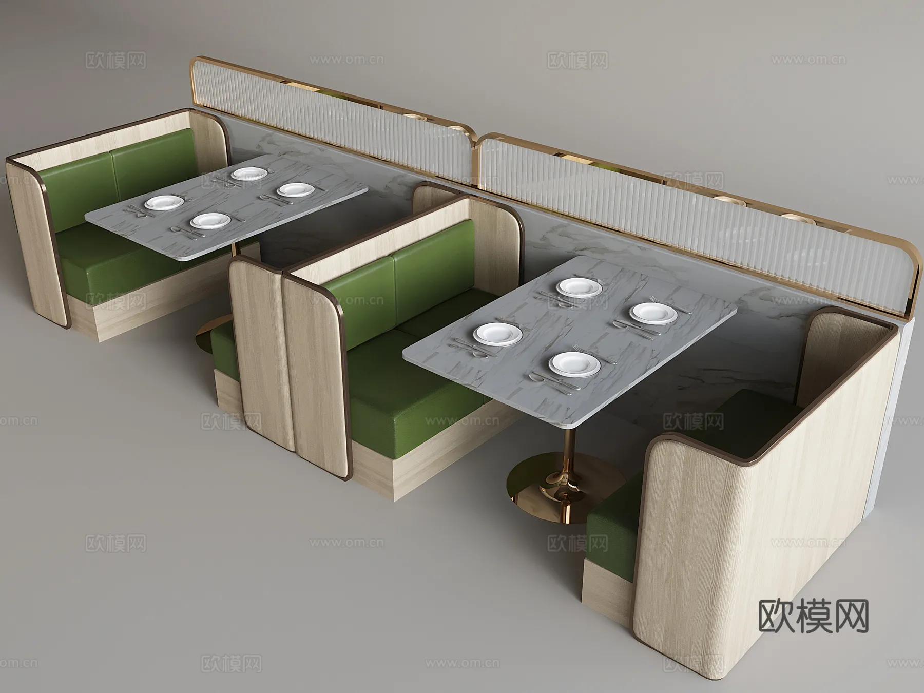 Coffee Table and Armchair Sets - 3D Models - Cafe Interior 3D Scenes - 073 - VRAY Render