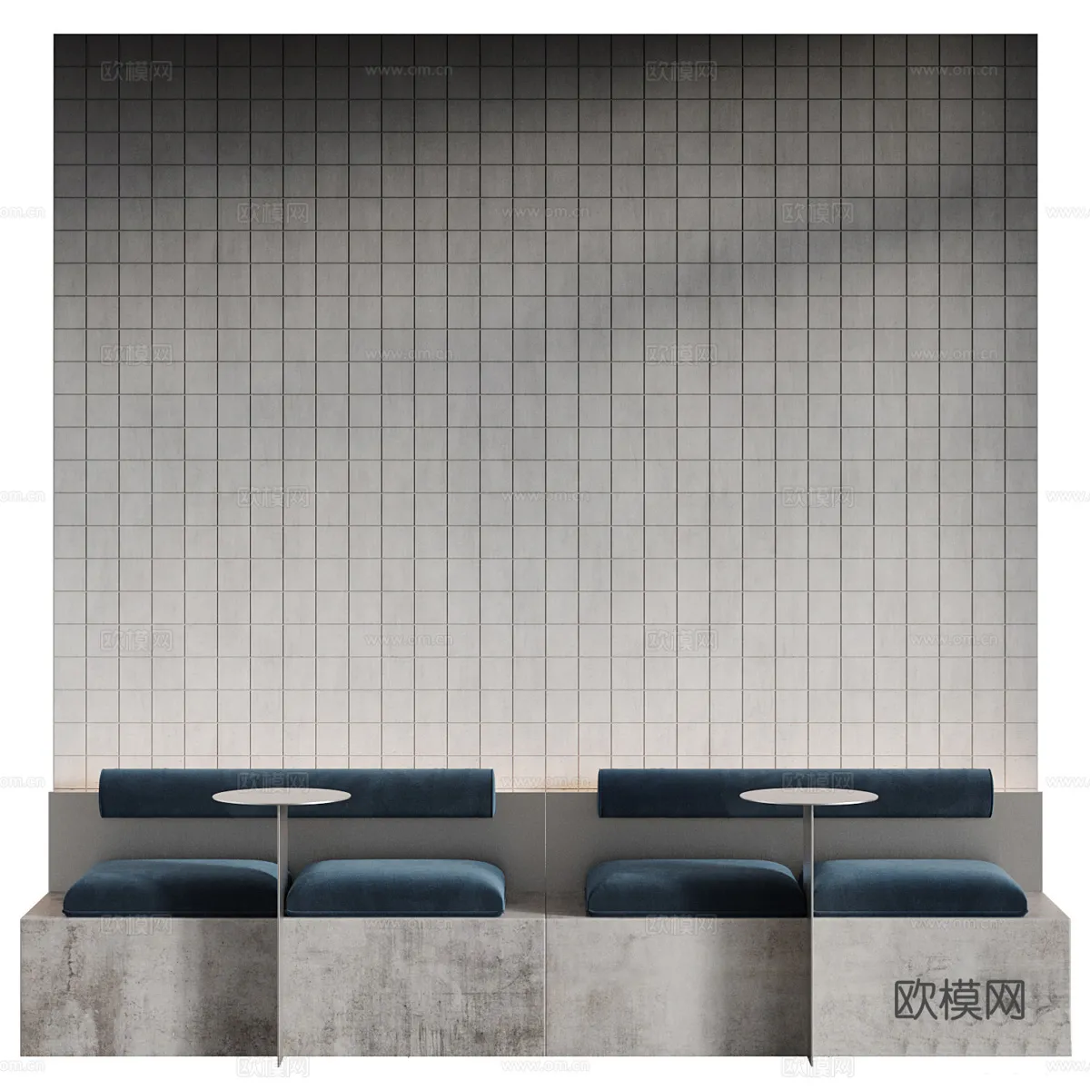 Coffee Table and Armchair Sets - 3D Models - Cafe Interior 3D Scenes - 076 - CORONA Render