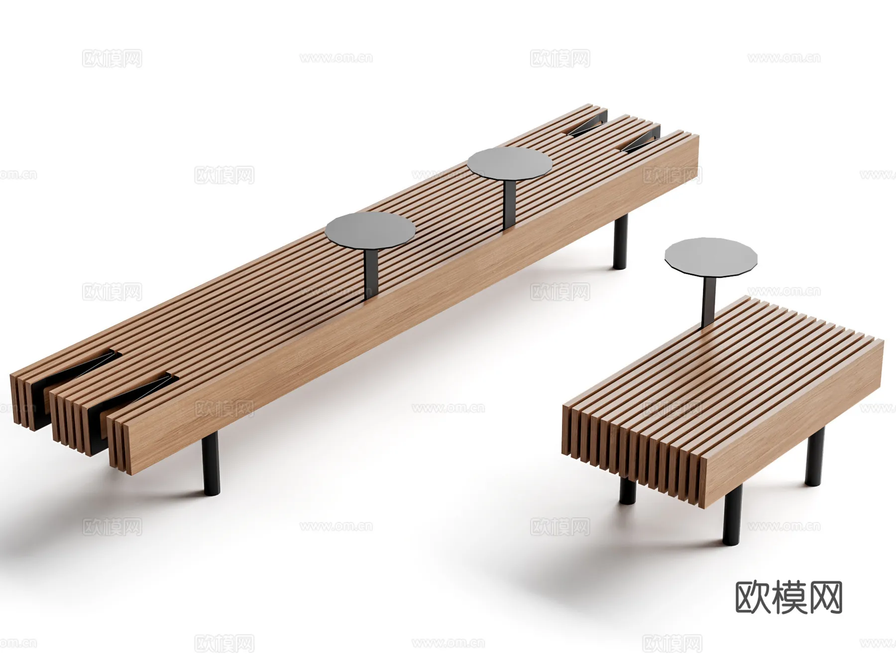 Coffee Table and Armchair Sets - 3D Models - Cafe Interior 3D Scenes - 085 - VRAY Render