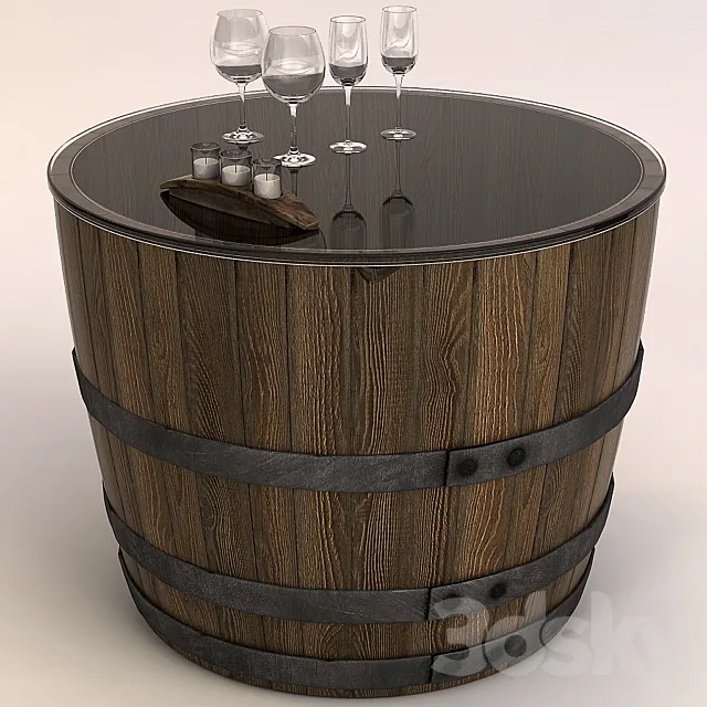 Coffee Table Barrel 3D Model