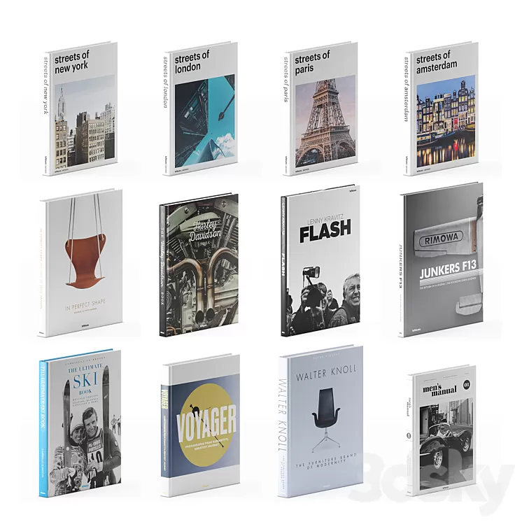 Coffee Table Book Set 02 3D Model Free Download