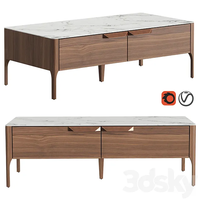 Coffee table CP1806-G Angel Cerda 3D Model