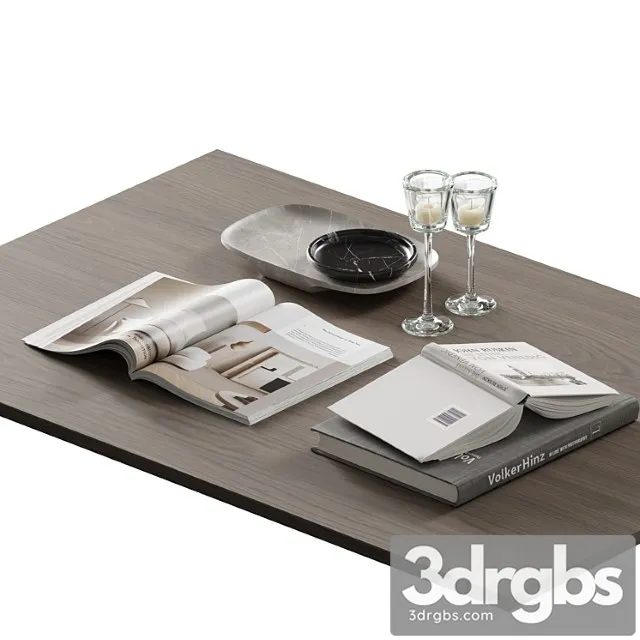 Coffee Table Decor Set 001 3D Model Free