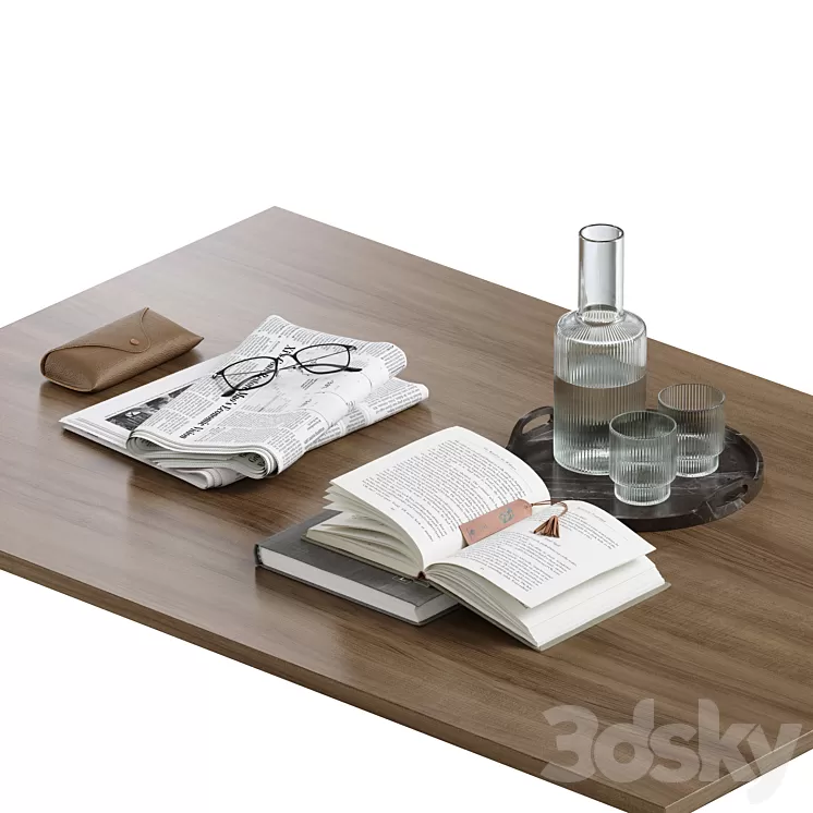 coffee table decor set 002 3D Model