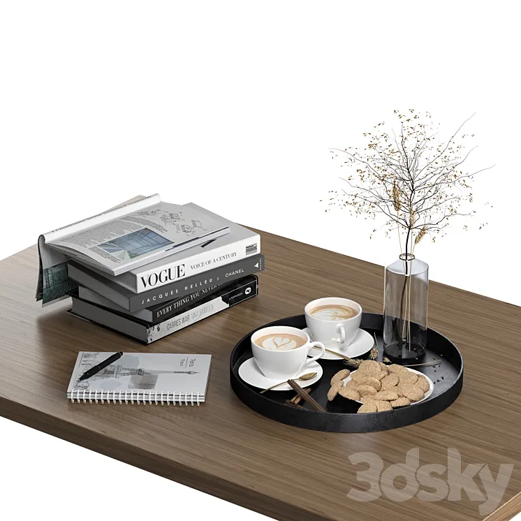Coffee Table Decor Set 01 DrCG Model 05 3D Model Free