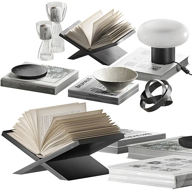 Coffee table decor set 032 3DModel