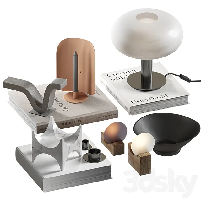 Coffee table decor set 035 3DModel