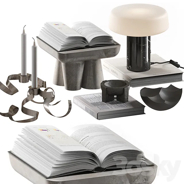 Coffee table decor set 036 3DModel