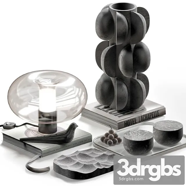 Coffee table decor set 045 with lamp