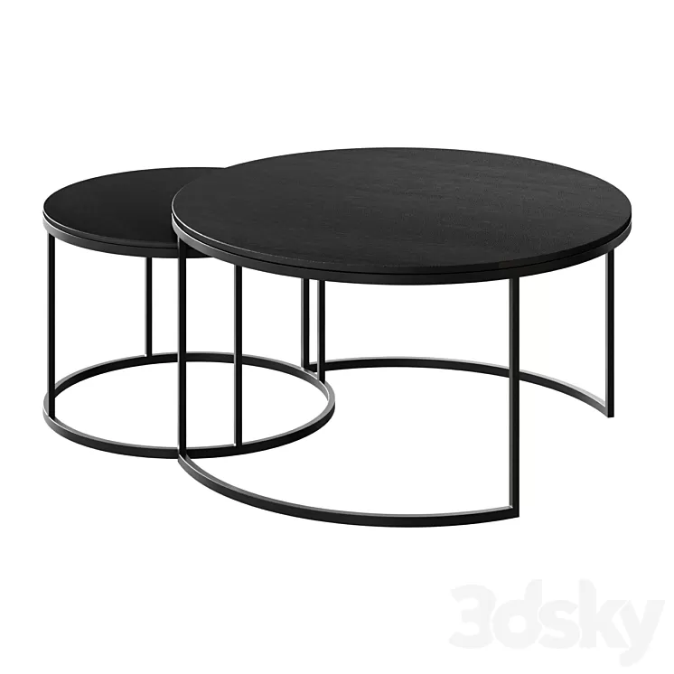 Coffee table Duke Round Metal Nesting Coffee Tables coffee table 3D Model Free