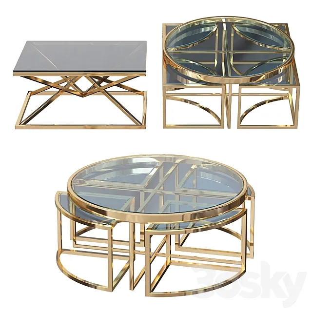 Coffee table Eichholtz Coffee Table Padova Gold 3D Model