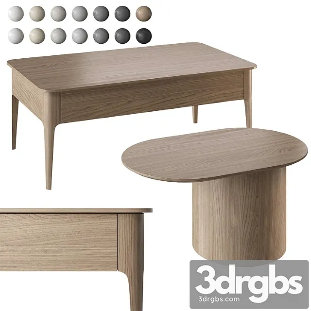 Coffee Table Ellipse Type 14 Colors 3D Model Free