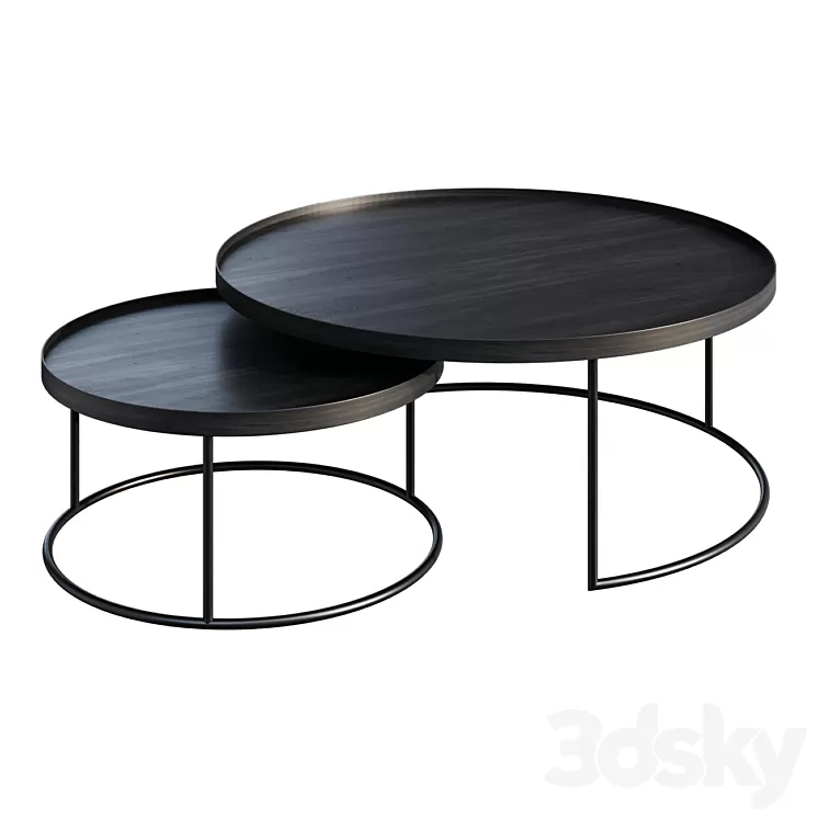 Coffee table ETHNICRAFT ROUND TRAY TABLE SET VAN 2 coffee table 3D Model Free