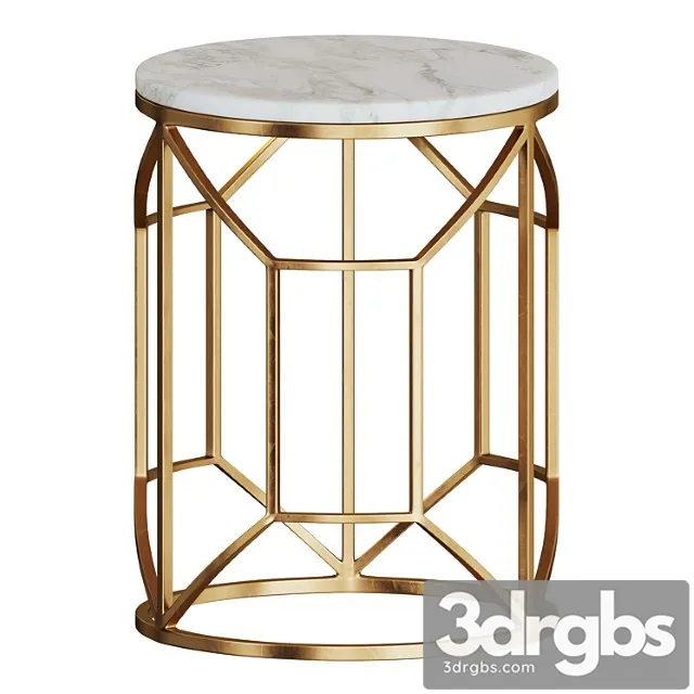 Coffee table in marble and metal by glasar 2 3D Model Free