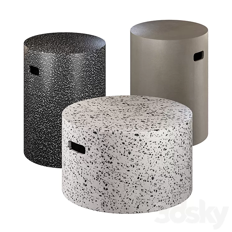 Coffee Table Jenell Terrazzo La Forma in Four Versions 3D Model Free