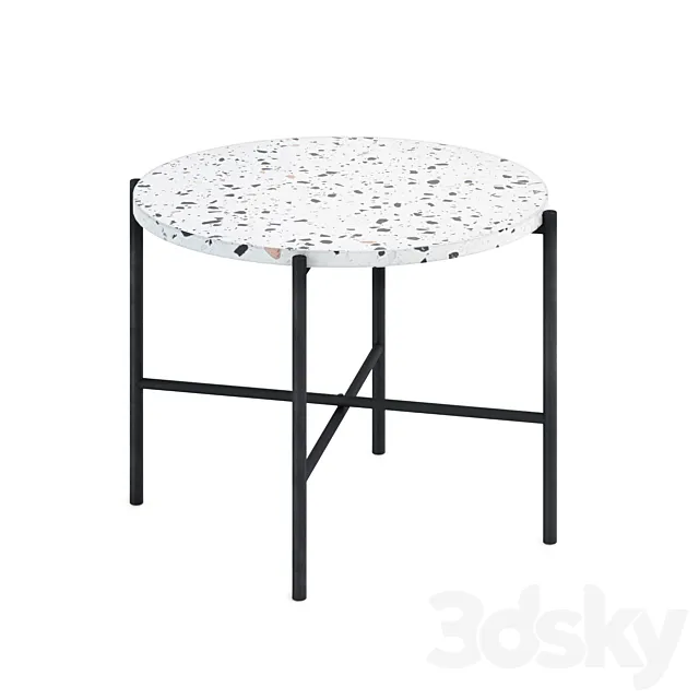 Coffee table Lastrico Terrazzo Black 3D Model