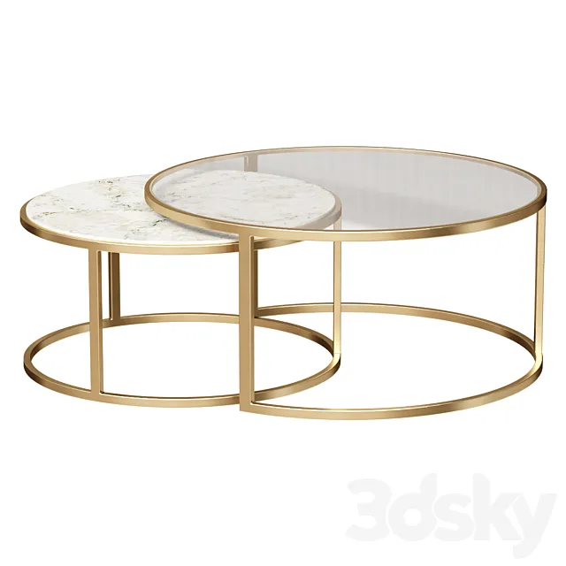 Coffee table Metal Framed Nesting Coffee Tables coffee table 3D Model