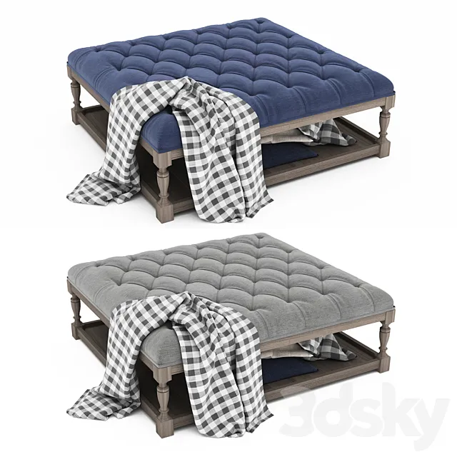 Coffee Table Ottoman 3D Model