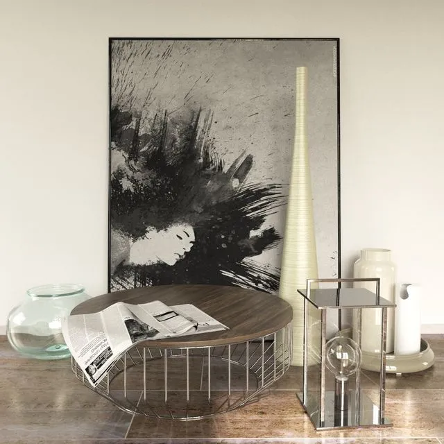 Coffee table Reza Feiz coffee table + decor 3D Model