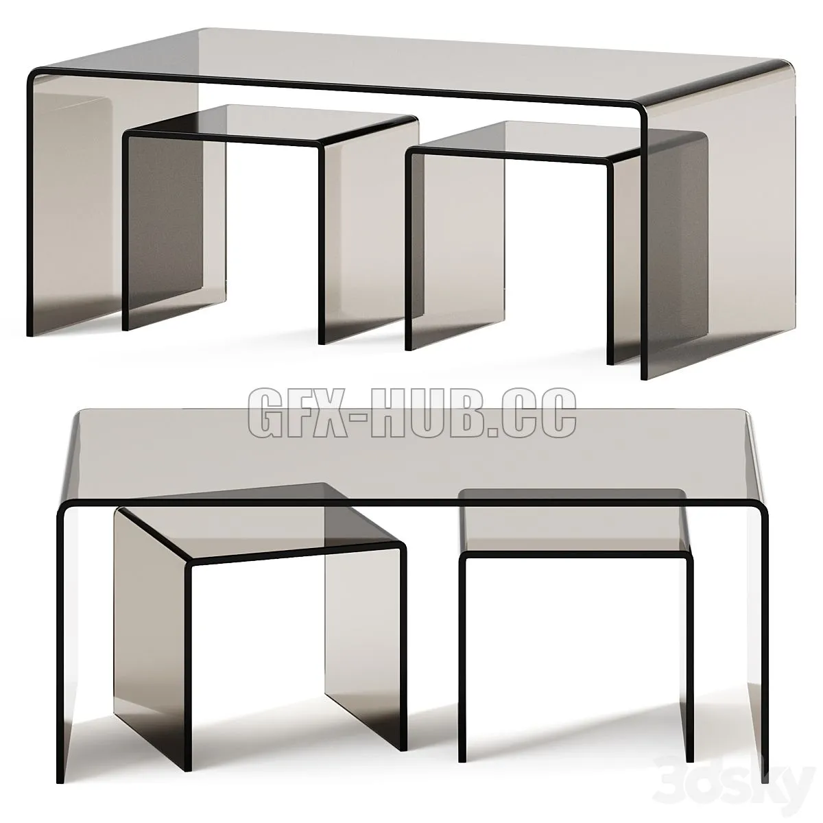 Coffee Table set Clear Club by Kare Design Free Download