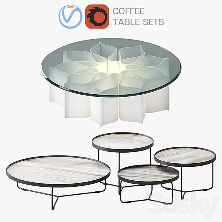 Coffee table sets 3D Model