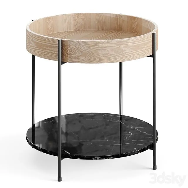 Coffee table Space beige-black 3D Model