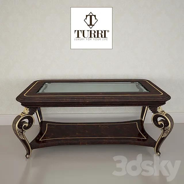 Coffee table Turri - Classic TC191L 3D Model