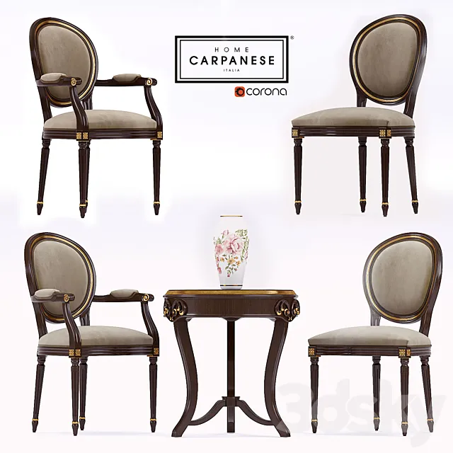Coffee table with Carpanese armchairs. Free Download