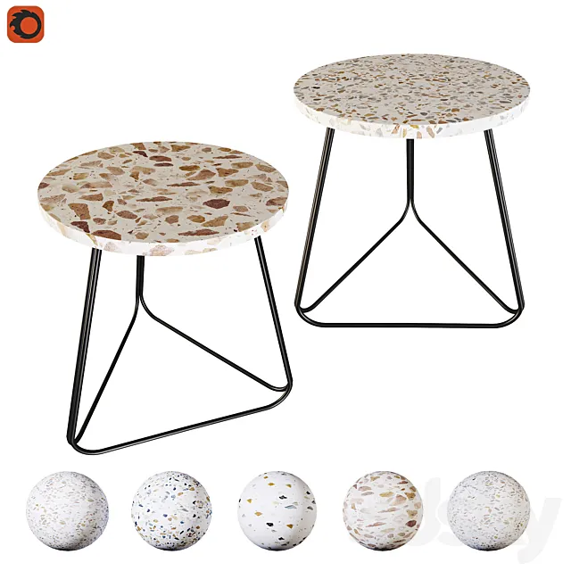 Coffee table Zara Home Terrazzo 3D Model