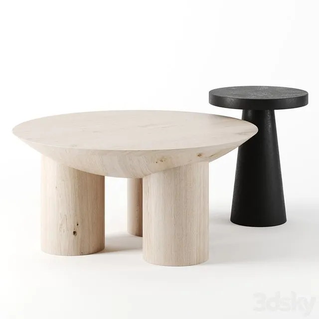 Coffee tables by Crate and Barrel 3D Model