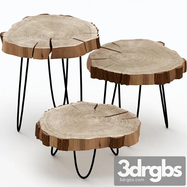 Coffee tables made of slab 2 3D Model Free