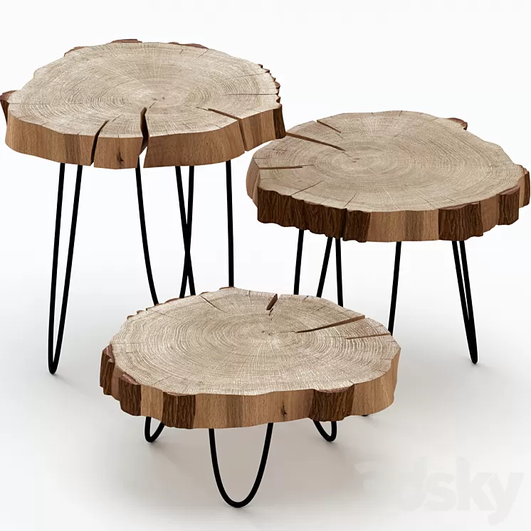 Coffee tables made of slab 3D Model