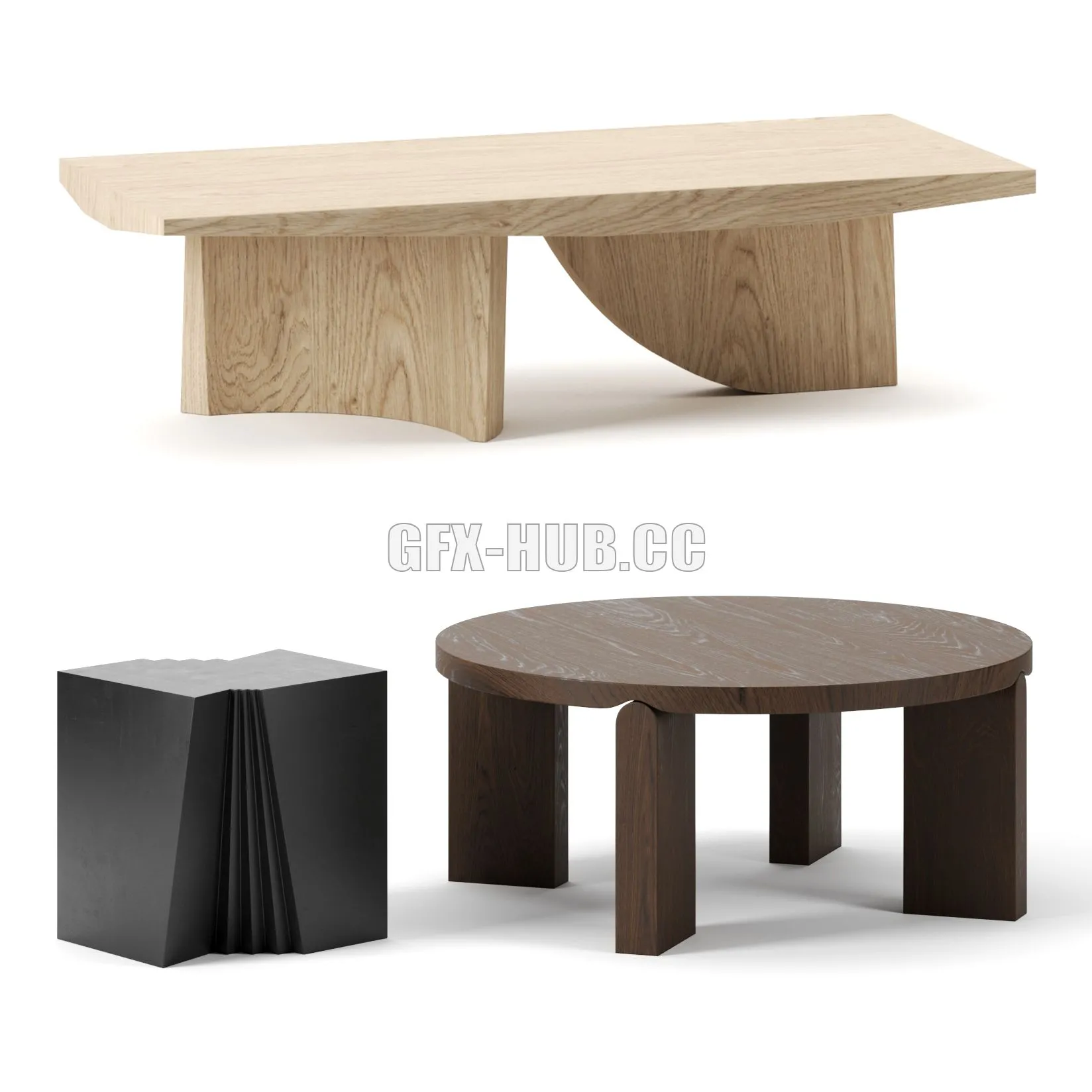 Coffee Tables Set by Christophe Delcourt 3D Model
