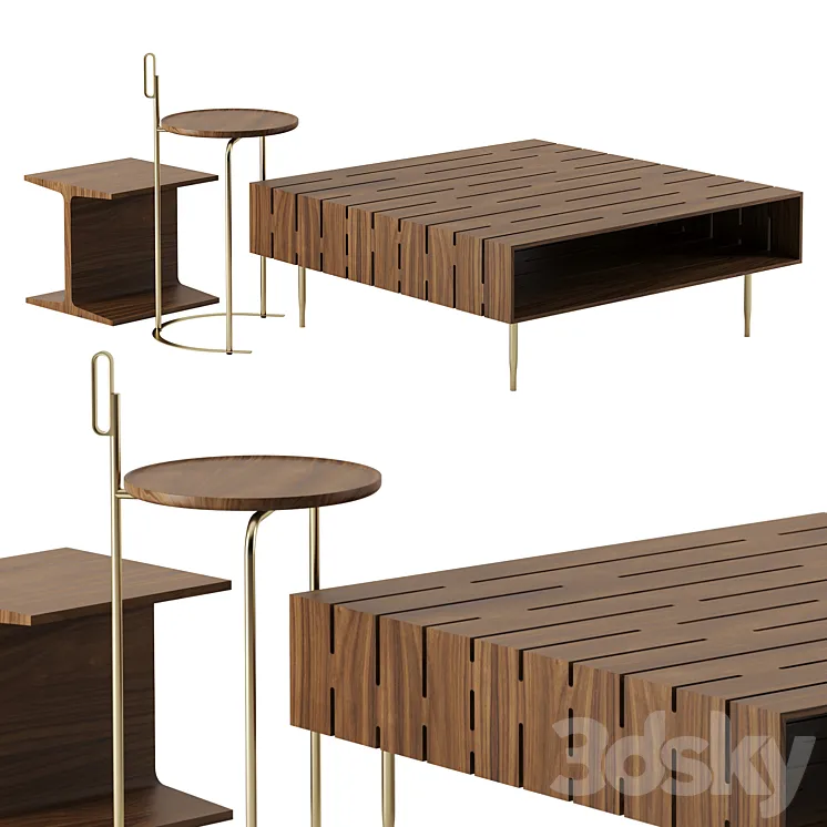 Coffee tables set by De La Espada 3D Model Free