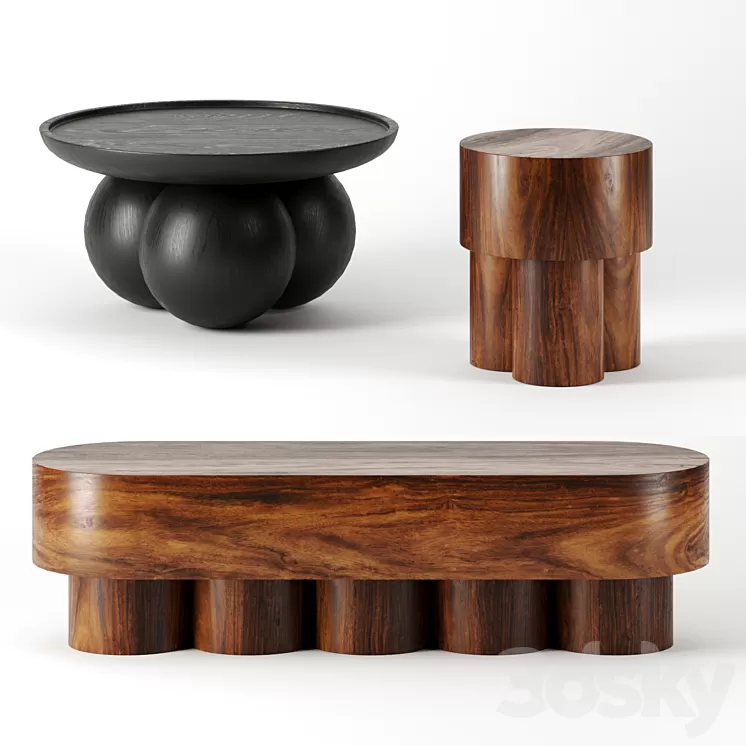 Coffee tables set by pfeifer studio 3D Model